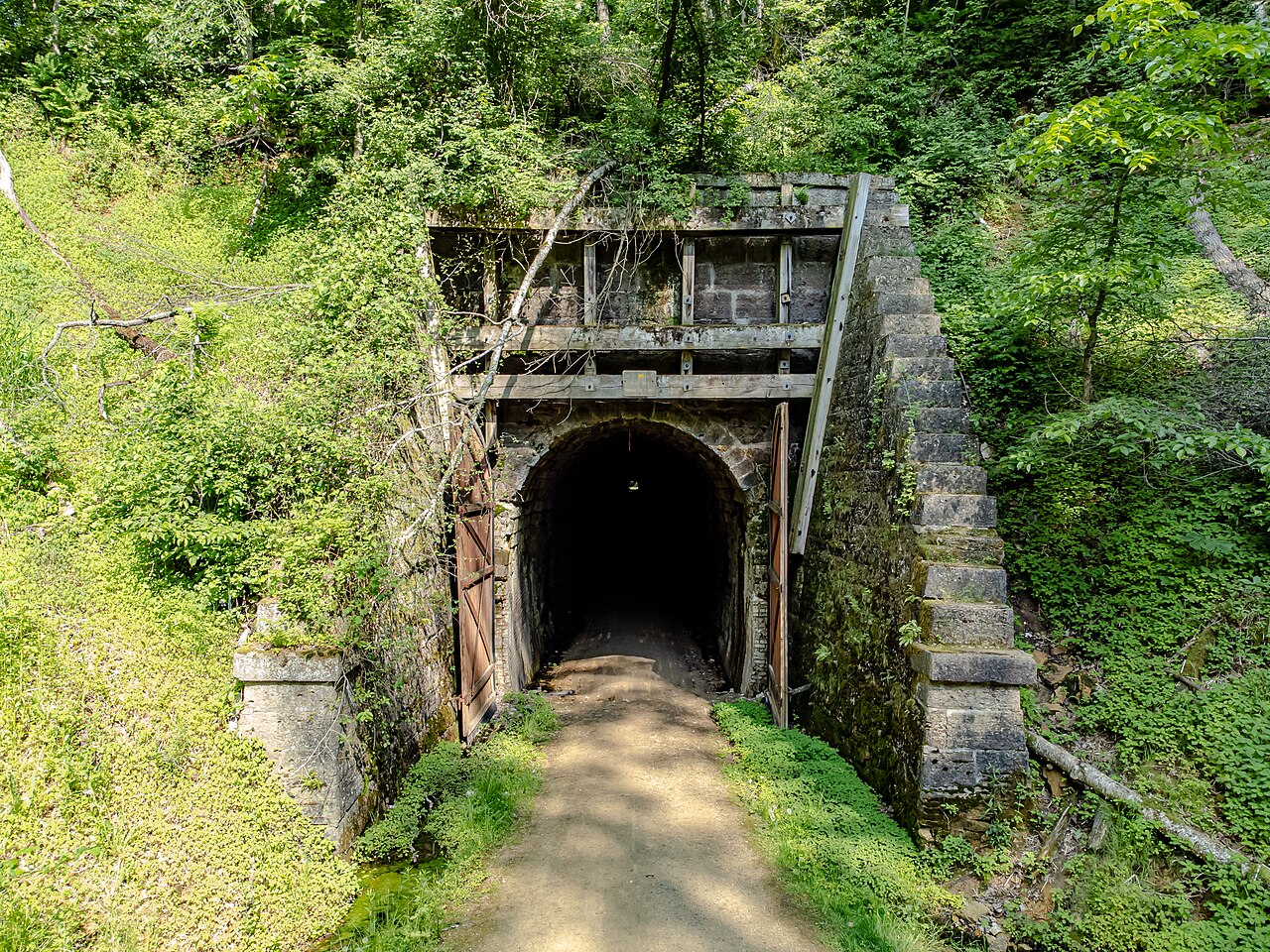 Stone tunnel entrance on the Elroy-Sparta State Trail
